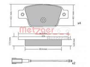 METZGER 0861.12 stabdžių trinkelių rinkinys, diskinis stabdys 
 Techninės priežiūros dalys -> Papildomas remontas
77365809, 77365809, 77365809
