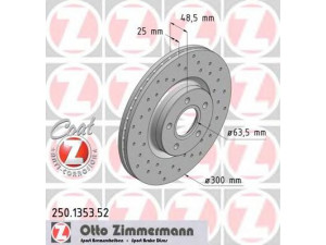 ZIMMERMANN 250.1353.52 stabdžių diskas 
 Stabdžių sistema -> Diskinis stabdys -> Stabdžių diskas
1 223 664, 1 223 666, 1 253 964