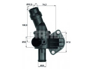 MAHLE ORIGINAL TI 8 87 termostatas, aušinimo skystis 
 Aušinimo sistema -> Termostatas/tarpiklis -> Thermostat
06F 121 111 G