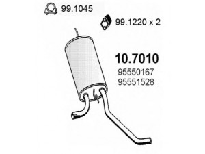 ASSO 10.7010 galinis duslintuvas 
 Išmetimo sistema -> Duslintuvas
95550167, 95551528