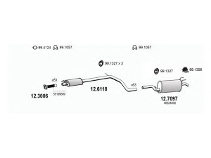 ASSO ART2820 išmetimo sistema 
 Išmetimo sistema -> Išmetimo sistema, visa