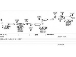MTS C390184003273 išmetimo sistema 
 Išmetimo sistema -> Išmetimo sistema, visa