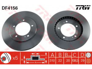 TRW DF4156 stabdžių diskas 
 Stabdžių sistema -> Diskinis stabdys -> Stabdžių diskas
5521165D10, 5521165D10000, 5521165D11