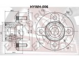 ASVA HYWH-006 rato stebulė 
 Ašies montavimas/vairavimo mechanizmas/ratai -> Rato stebulė/montavimas -> Rato stebulė
52710-25000, 52710-25001