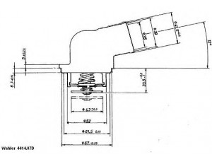 WAHLER 4414.87D termostatas, aušinimo skystis 
 Aušinimo sistema -> Termostatas/tarpiklis -> Thermostat
111 200 17 15, 111 203 10 75