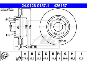 ATE 24.0126-0157.1 stabdžių diskas 
 Dviratė transporto priemonės -> Stabdžių sistema -> Stabdžių diskai / priedai
51712-2H000