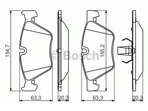 BOSCH 0 986 494 705 stabdžių trinkelių rinkinys, diskinis stabdys
34 11 6 858 047