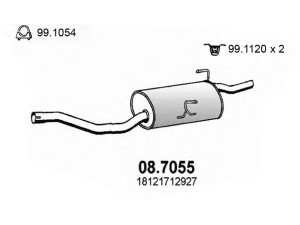 ASSO 08.7055 galinis duslintuvas 
 Išmetimo sistema -> Duslintuvas
18107501686, 18121712927