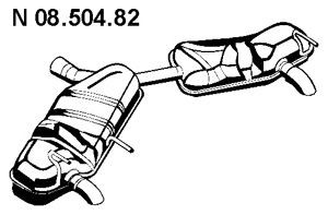 EBERSPÄCHER 08.504.82 galinis duslintuvas 
 Išmetimo sistema -> Duslintuvas
58 52 241, 58 52 245, 58 52 288