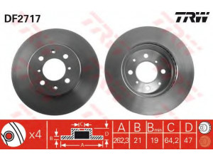 TRW DF2717 stabdžių diskas 
 Dviratė transporto priemonės -> Stabdžių sistema -> Stabdžių diskai / priedai
45251SK3E00, 45251SK3E00HS, EAP9579