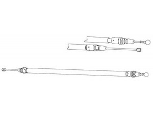 KAWE PU02234 trosas, stovėjimo stabdys 
 Stabdžių sistema -> Valdymo svirtys/trosai
474657