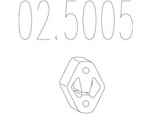 MTS 02.5005 atraminis buferis, triukšmo slopintuvas 
 Išmetimo sistema -> Surinkimo dalys -> Atskiros surinkimo dalys -> Guminė apsauga
1140443