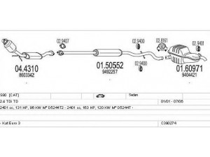 MTS C390274010865 išmetimo sistema 
 Išmetimo sistema -> Išmetimo sistema, visa