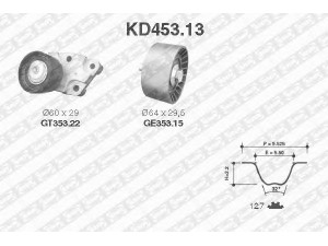 SNR KD453.13 paskirstymo diržo komplektas 
 Techninės priežiūros dalys -> Papildomas remontas
5636429, 96350526, 96350550, 96350526