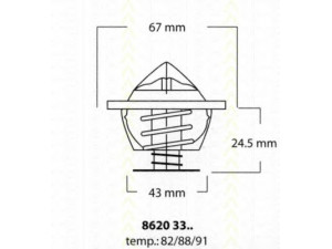 TRISCAN 8620 3382 termostatas, aušinimo skystis 
 Aušinimo sistema -> Termostatas/tarpiklis -> Thermostat
2733202