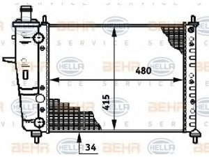 HELLA 8MK 376 719-551 radiatorius, variklio aušinimas 
 Aušinimo sistema -> Radiatorius/alyvos aušintuvas -> Radiatorius/dalys
46534995