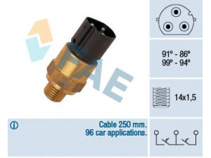 FAE 38100 temperatūros jungiklis, radiatoriaus ventiliatorius 
 Aušinimo sistema -> Siuntimo blokas, aušinimo skysčio temperatūra
1 378 073, 61 311 378 073