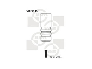 BGA V039515 išleidimo vožtuvas 
 Variklis -> Variklio uždegimo laiko reguliavimo kontrolė -> Vožtuvų eilė -> Vožtuvai/dalys
030109611N