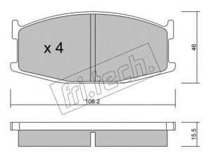 fri.tech. 484.0 stabdžių trinkelių rinkinys, diskinis stabdys 
 Techninės priežiūros dalys -> Papildomas remontas
G001-49-280