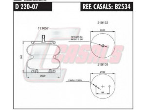 CASALS B2534 dėklas, pneumatinė pakaba