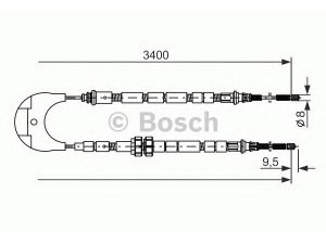 BOSCH 1 987 477 234 trosas, stovėjimo stabdys 
 Stabdžių sistema -> Valdymo svirtys/trosai
6676124, 6785736, 91AB 2A603 CG