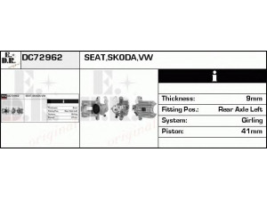 EDR DC72962 stabdžių apkaba 
 Dviratė transporto priemonės -> Stabdžių sistema -> Stabdžių apkaba / priedai
1J0615423A