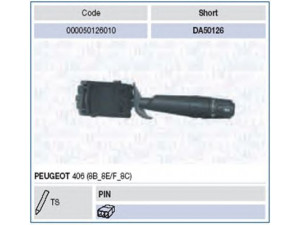 MAGNETI MARELLI 000050126010 vairo kolonėlės jungiklis 
 Vidaus įranga -> Rankinės/kojinės svirties sistema
6239K9
