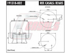 CASALS B2605 dėklas, pneumatinė pakaba