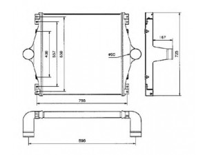 NRF 30814 tarpinis suslėgto oro aušintuvas, kompresorius 
 Variklis -> Oro tiekimas -> Įkrovos agregatas (turbo/superįkrova) -> Tarpinis suslėgto oro aušintuvas
41016520, 93160530
