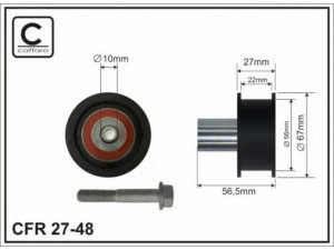CAFFARO 27-48 kreipiantysis skriemulys, paskirstymo diržas 
 Diržinė pavara -> Paskirstymo diržas/komplektas -> Laisvasis/kreipiamasis skriemulys
036 109 244 C, 036 109 244 D, 036 109 244 J