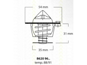 TRISCAN 8620 9688 termostatas, aušinimo skystis 
 Aušinimo sistema -> Termostatas/tarpiklis -> Thermostat
0801587, 6100372, 6124378, 6176366
