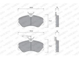 WEEN 151-1009 stabdžių trinkelių rinkinys, diskinis stabdys 
 Techninės priežiūros dalys -> Papildomas remontas
9941207, 09938205, 95615159, 95623223