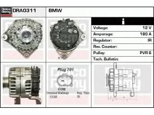 DELCO REMY DRA0311 kintamosios srovės generatorius 
 Elektros įranga -> Kint. sr. generatorius/dalys -> Kintamosios srovės generatorius
12317802261, 12317802619, 439613