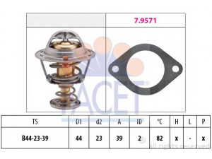 FACET 7.8520 termostatas, aušinimo skystis 
 Aušinimo sistema -> Termostatas/tarpiklis -> Thermostat
16341-87281-000, 16341-87783-000