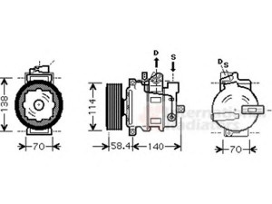 VAN WEZEL 5800K265 kompresorius, oro kondicionierius 
 Oro kondicionavimas -> Kompresorius/dalys
7L6820803F, 7L6820803K, 7P0820803D