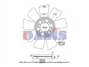 AKS DASIS 298012N ventiliatoriaus ratas, variklio aušinimas
819155