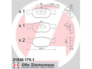 ZIMMERMANN 21930.175.1 stabdžių trinkelių rinkinys, diskinis stabdys 
 Techninės priežiūros dalys -> Papildomas remontas
77362084, 77362199, 77362351, 9947118
