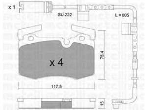 METELLI 22-0829-0K stabdžių trinkelių rinkinys, diskinis stabdys 
 Techninės priežiūros dalys -> Papildomas remontas