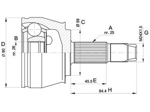 OPEN PARTS CVJ5375.10 jungčių komplektas, kardaninis velenas 
 Ratų pavara -> Sujungimai/komplektas
0046307924, 46307924, 0046307887