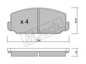 fri.tech. 477.0 stabdžių trinkelių rinkinys, diskinis stabdys 
 Techninės priežiūros dalys -> Papildomas remontas
45022-SA3-670, 45022-SA3-N50