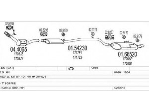 MTS C260813017963 išmetimo sistema 
 Išmetimo sistema -> Išmetimo sistema, visa