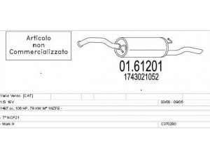 MTS C370280022967 išmetimo sistema 
 Išmetimo sistema -> Išmetimo sistema, visa