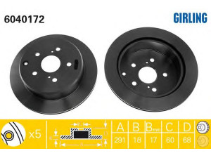 GIRLING 6040172 stabdžių diskas 
 Stabdžių sistema -> Diskinis stabdys -> Stabdžių diskas
4243114100, 4243114110, 4243114120