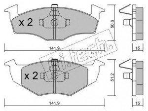 fri.tech. 215.2 stabdžių trinkelių rinkinys, diskinis stabdys 
 Techninės priežiūros dalys -> Papildomas remontas
1H0 698 151B, 140 698 151B, 1H0 698 151B