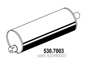 ASSO 530.7003 vidurinis / galinis duslintuvas 
 Išmetimo sistema -> Duslintuvas
6204900001