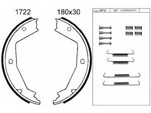 BSF 01722K stabdžių trinkelių komplektas, stovėjimo stabdis 
 Stabdžių sistema -> Rankinis stabdys
9566926980, 77362450, 4241G7