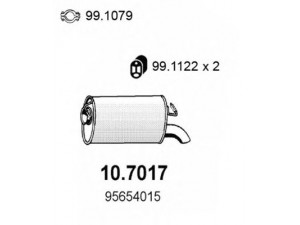 ASSO 10.7017 galinis duslintuvas 
 Išmetimo sistema -> Duslintuvas
95654015, 95666769