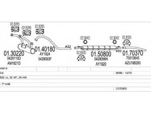 MTS C070005000919 išmetimo sistema 
 Išmetimo sistema -> Išmetimo sistema, visa