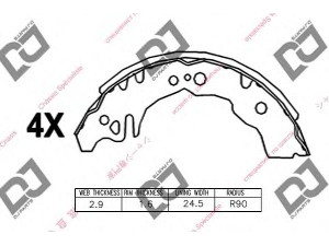 DJ PARTS BS1085 stabdžių trinkelių komplektas 
 Techninės priežiūros dalys -> Papildomas remontas
0449597206000, 0449597208000, 0449597213000