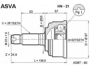 ASVA HN-21 jungčių komplektas, kardaninis velenas 
 Ratų pavara -> Sujungimai/komplektas
44010-S07-000, 44010-S10-010, 44010-ST7-040